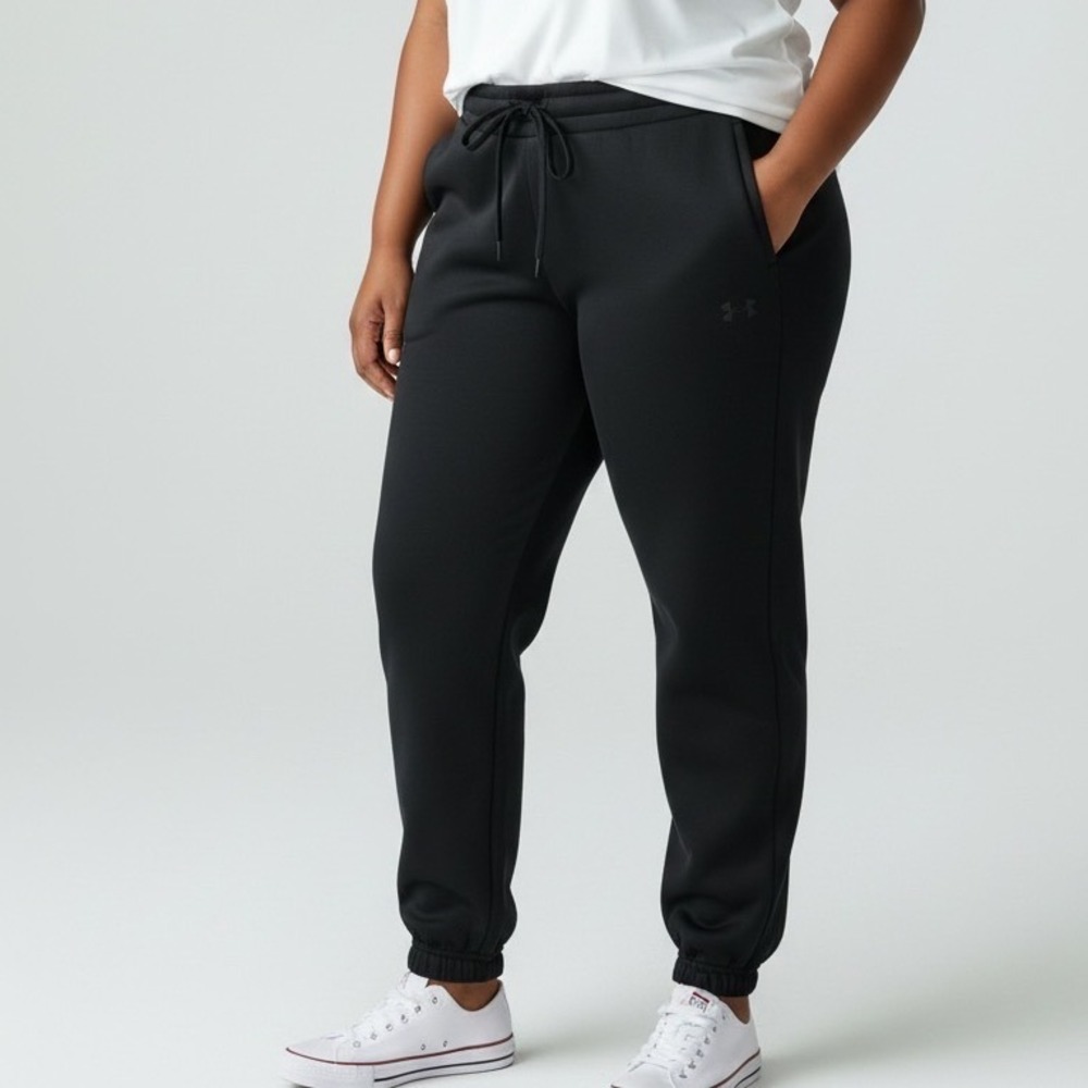 Under Armour Womens Armour Fleece Relaxed Jogger Black Sweatpants 3X NWT